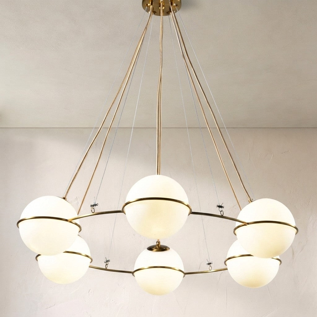 Orion Milk Glass Globe Chandelier