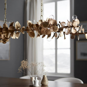 Scroll Leaf Linear Chandelier - view 2