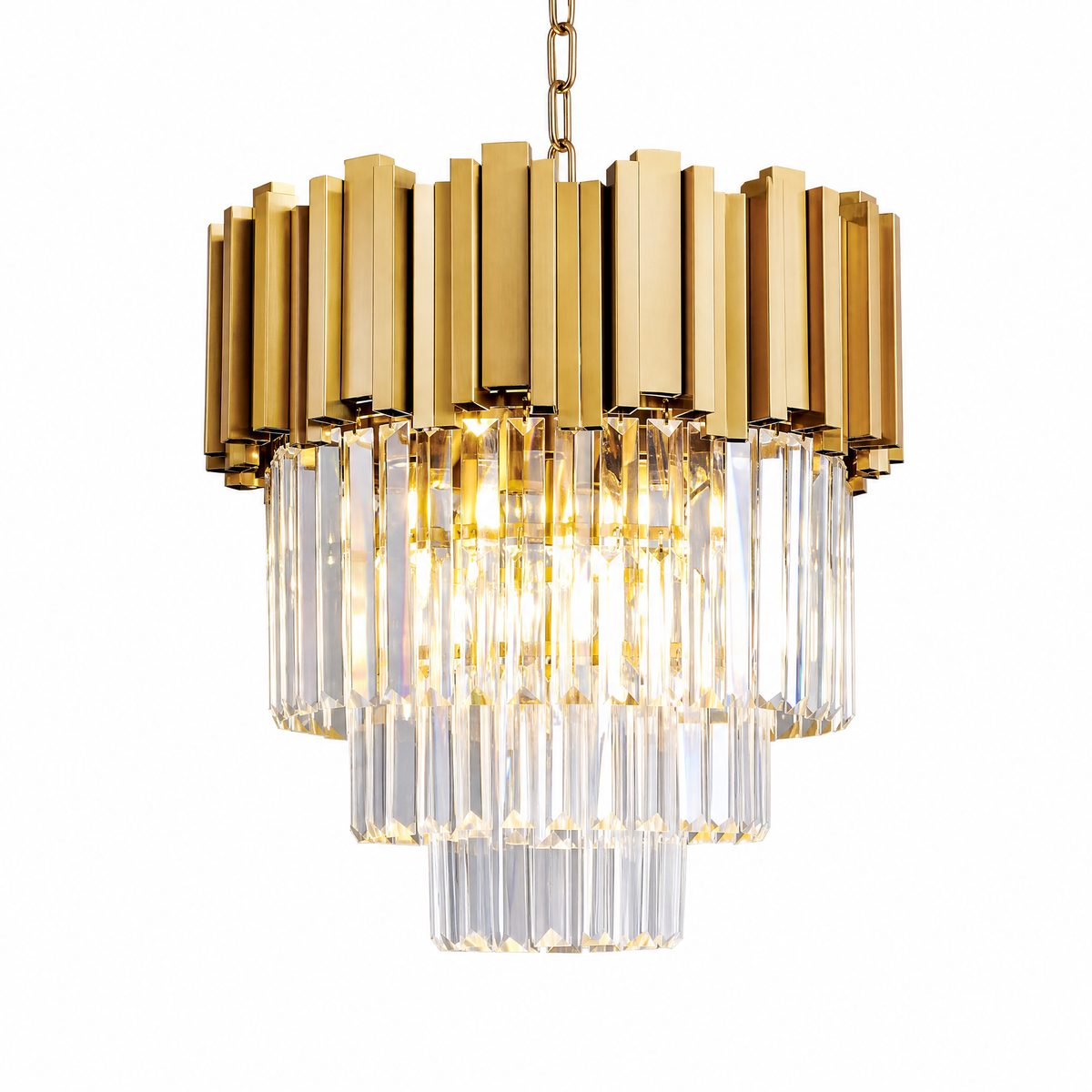 Modern Gold 3-Tier K9 Crystal Chandelier, three-tier - view 3