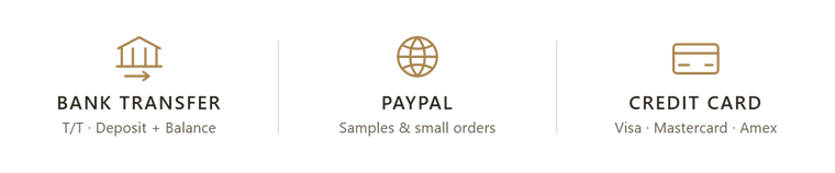 Accepted payment terms: bank transfer, PayPal and credit card