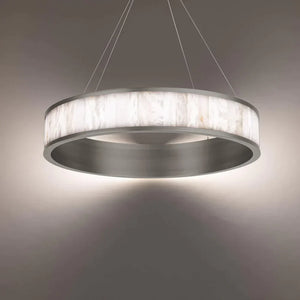 Alabaster Round Ring LED Chandelier 28" - view 3