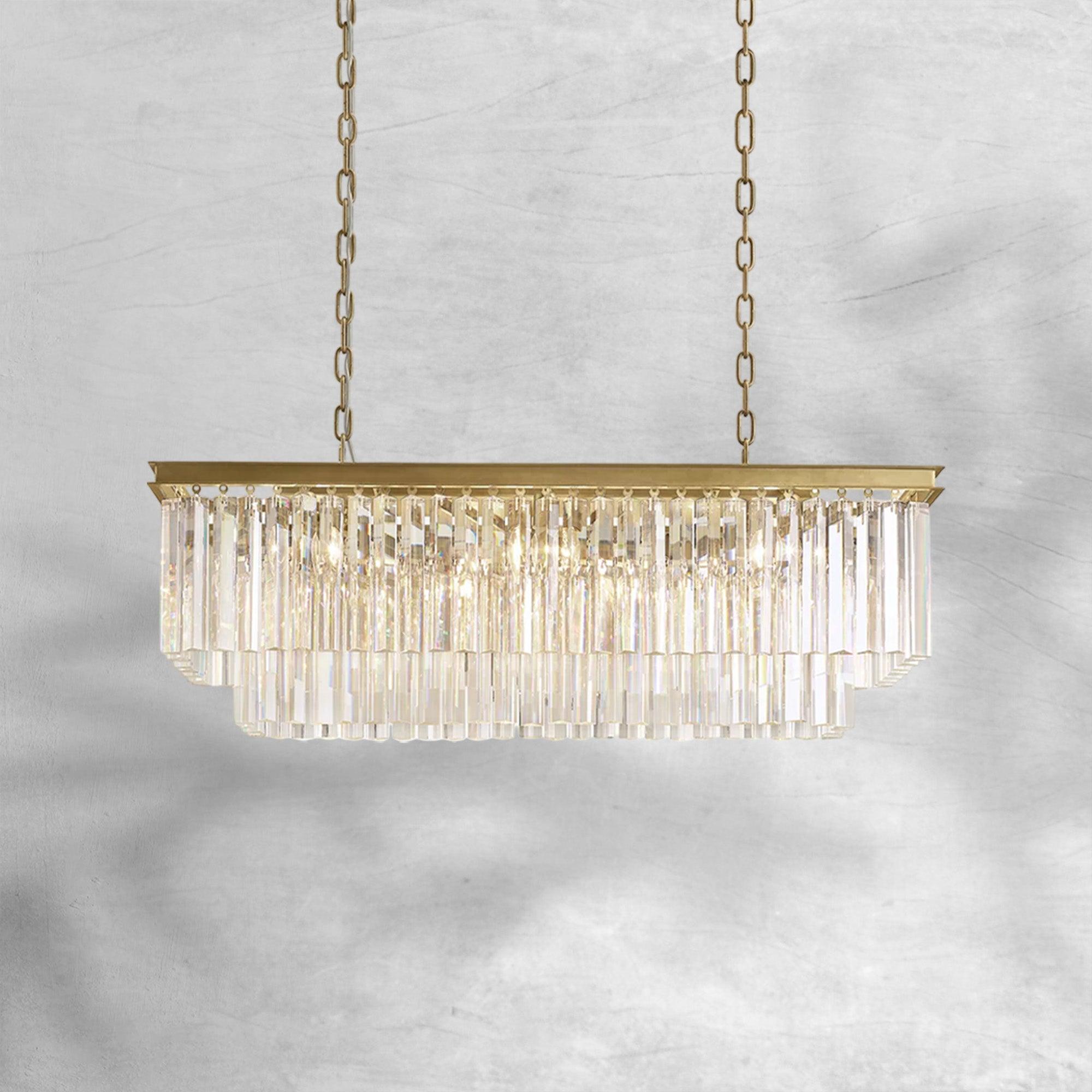 1920s Orion Art Deco Rectangular Chandelier 40"49"59"72"