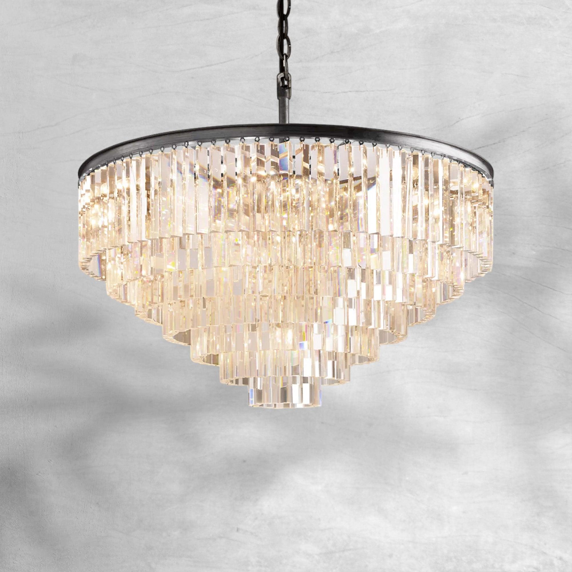 1920s Orion Art Deco Round Chandelier 20"32"44"