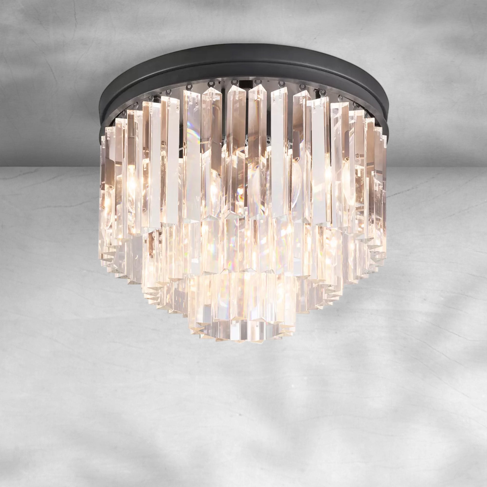 1920s Orion Art Deco Round Flushmount 20"
