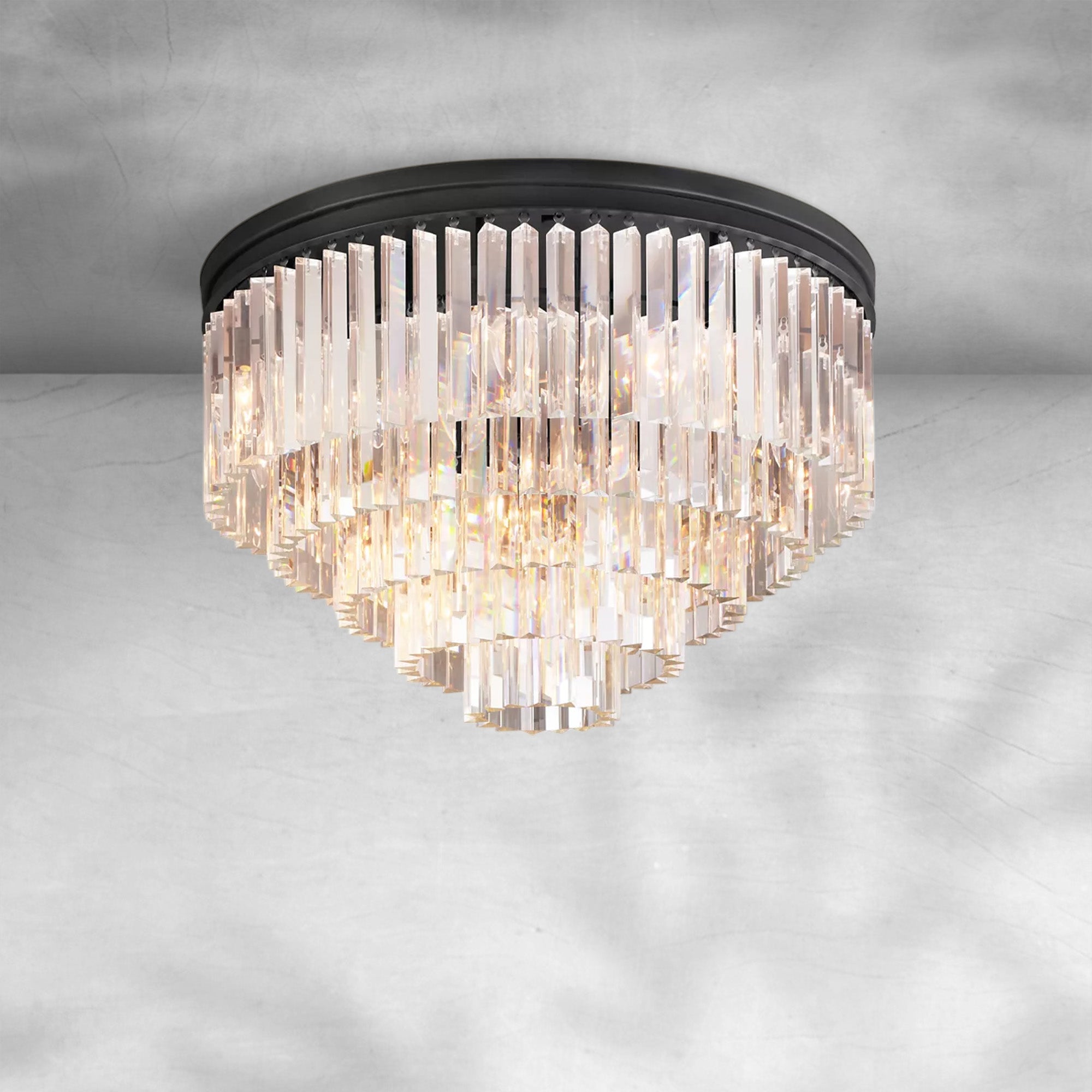 1920s Orion Art Deco Round Flushmount 32"