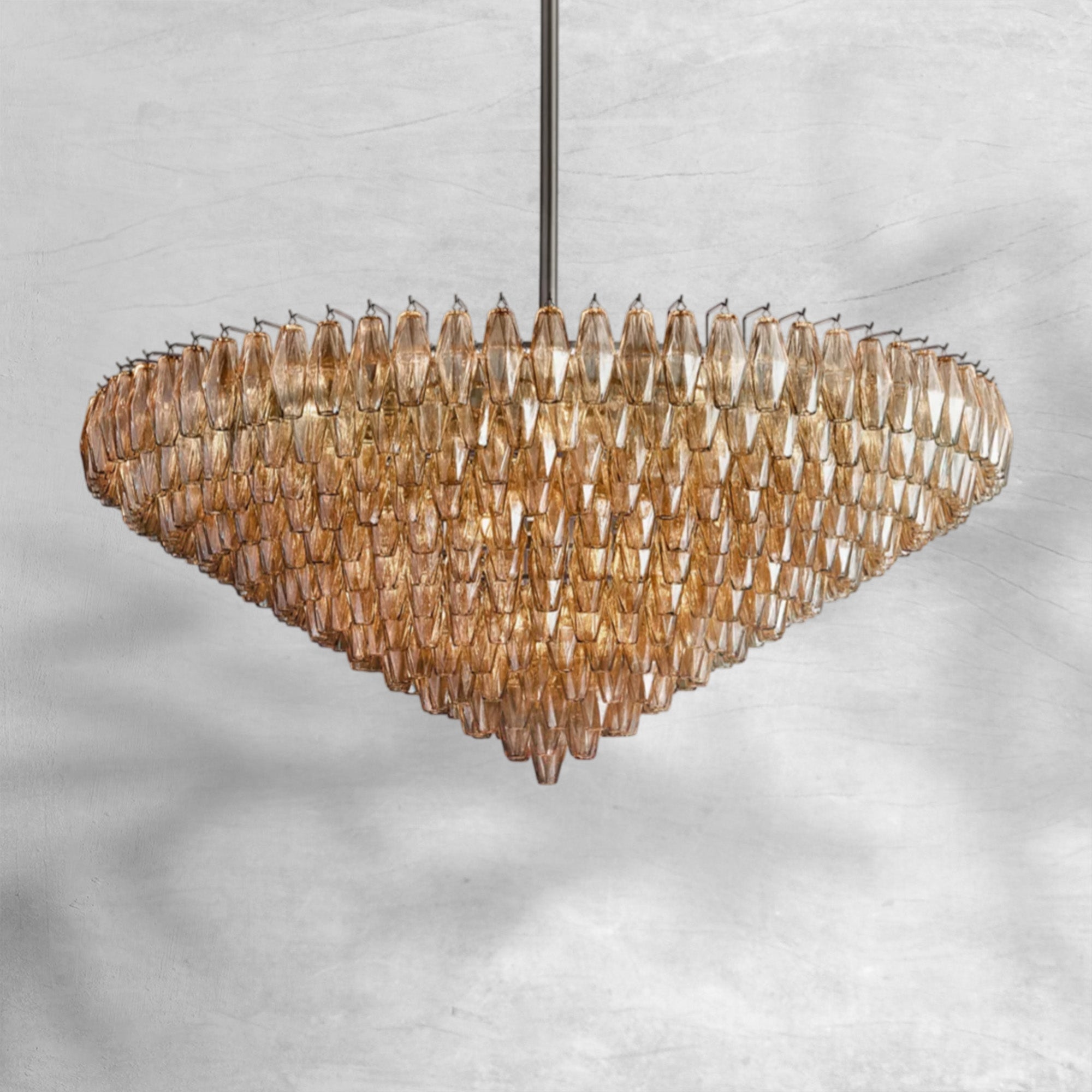 Cyra Glass Tiered Round Chandelier 37"D 47"D 62"D