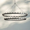 Celestine Vintage Filament Two-Tier Round Chandelier 71"
