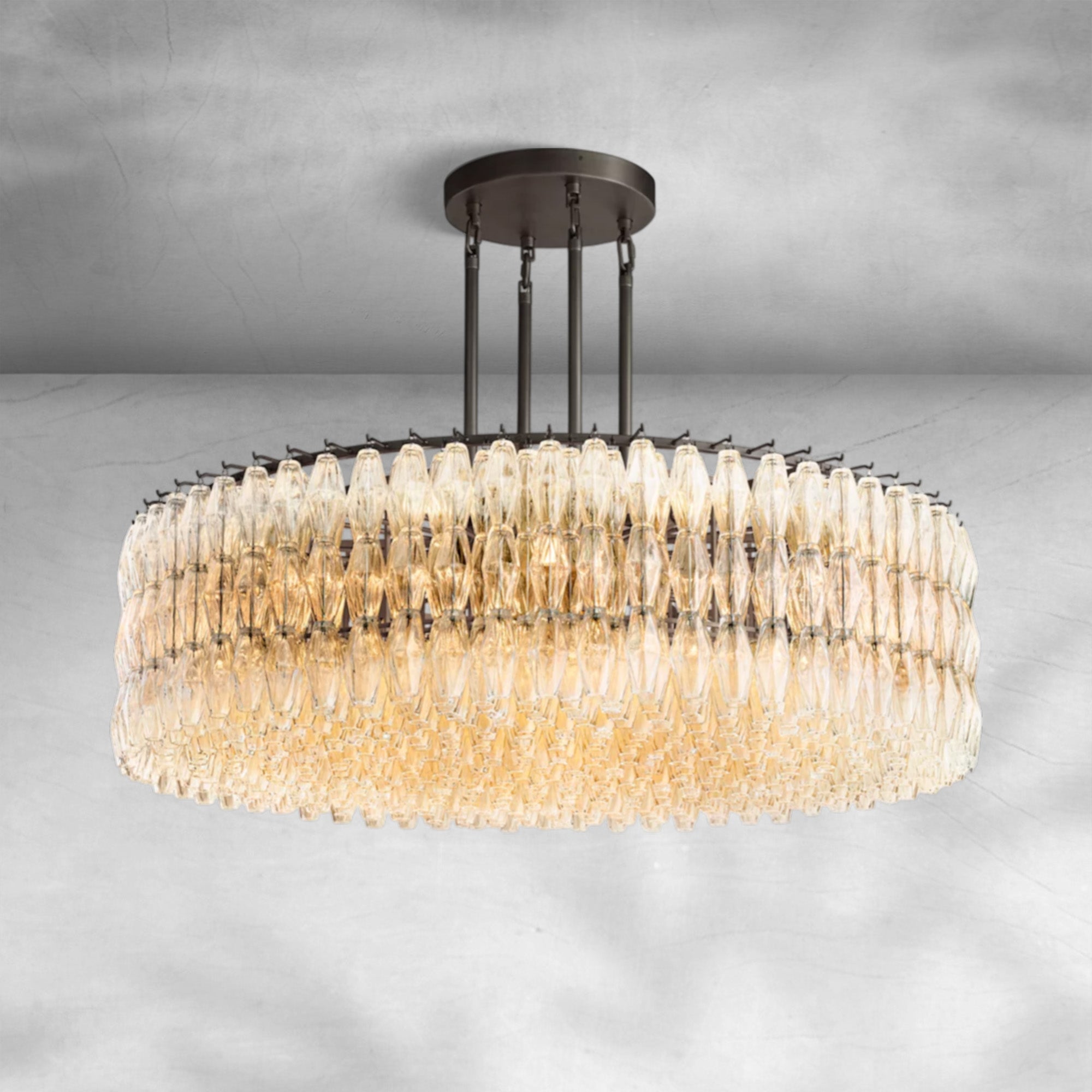 Cyra Clear Glass Round Chandelier 37"47"62"