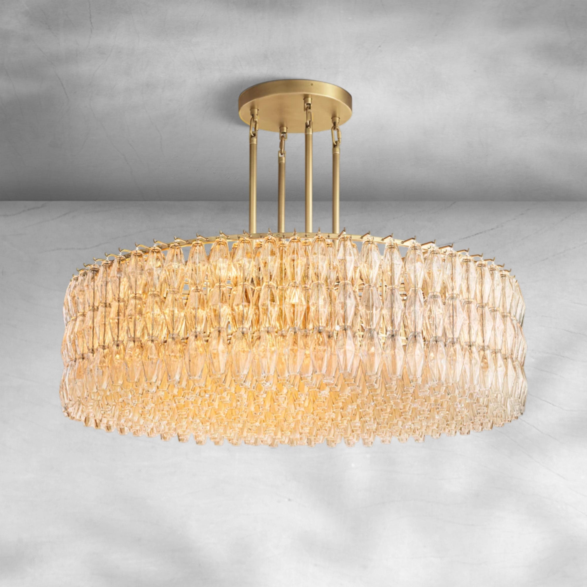 Cyra Clear Glass Round Chandelier 37"47"62"