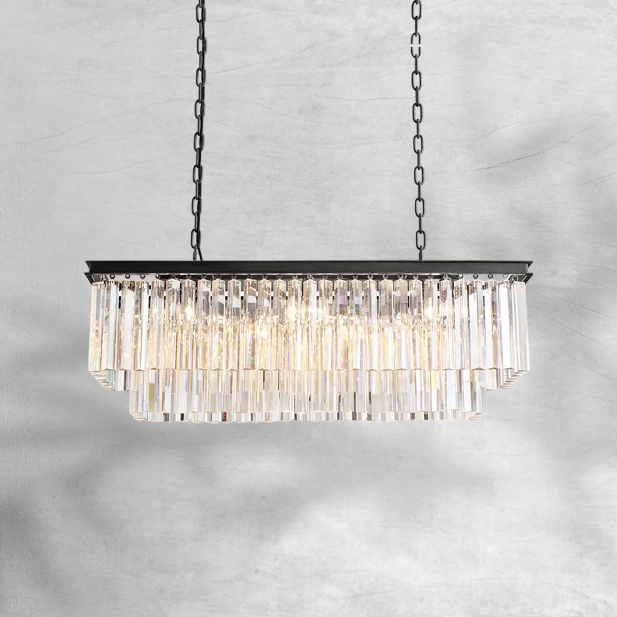 1920s Orion Art Deco Rectangular Chandelier 40"