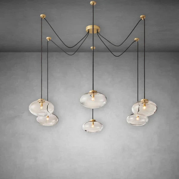 Coraline Clear Glass Suspended Chandelier 84"