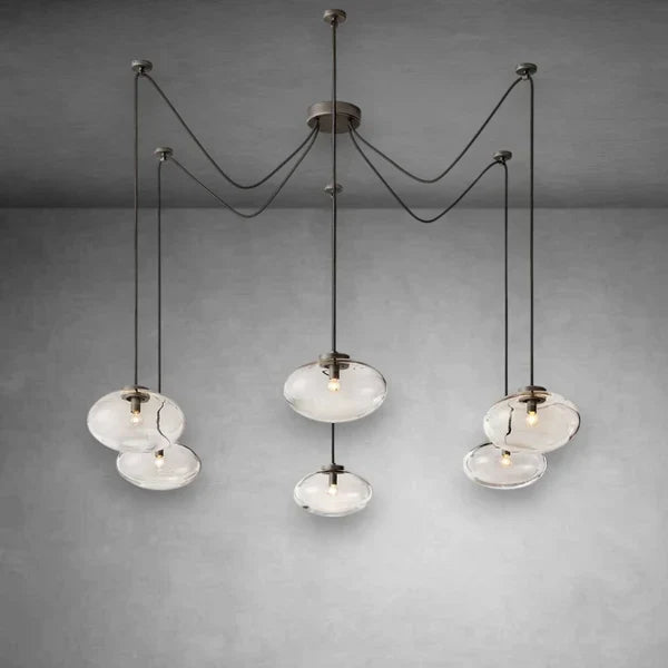 Coraline Clear Glass Suspended Chandelier 84"