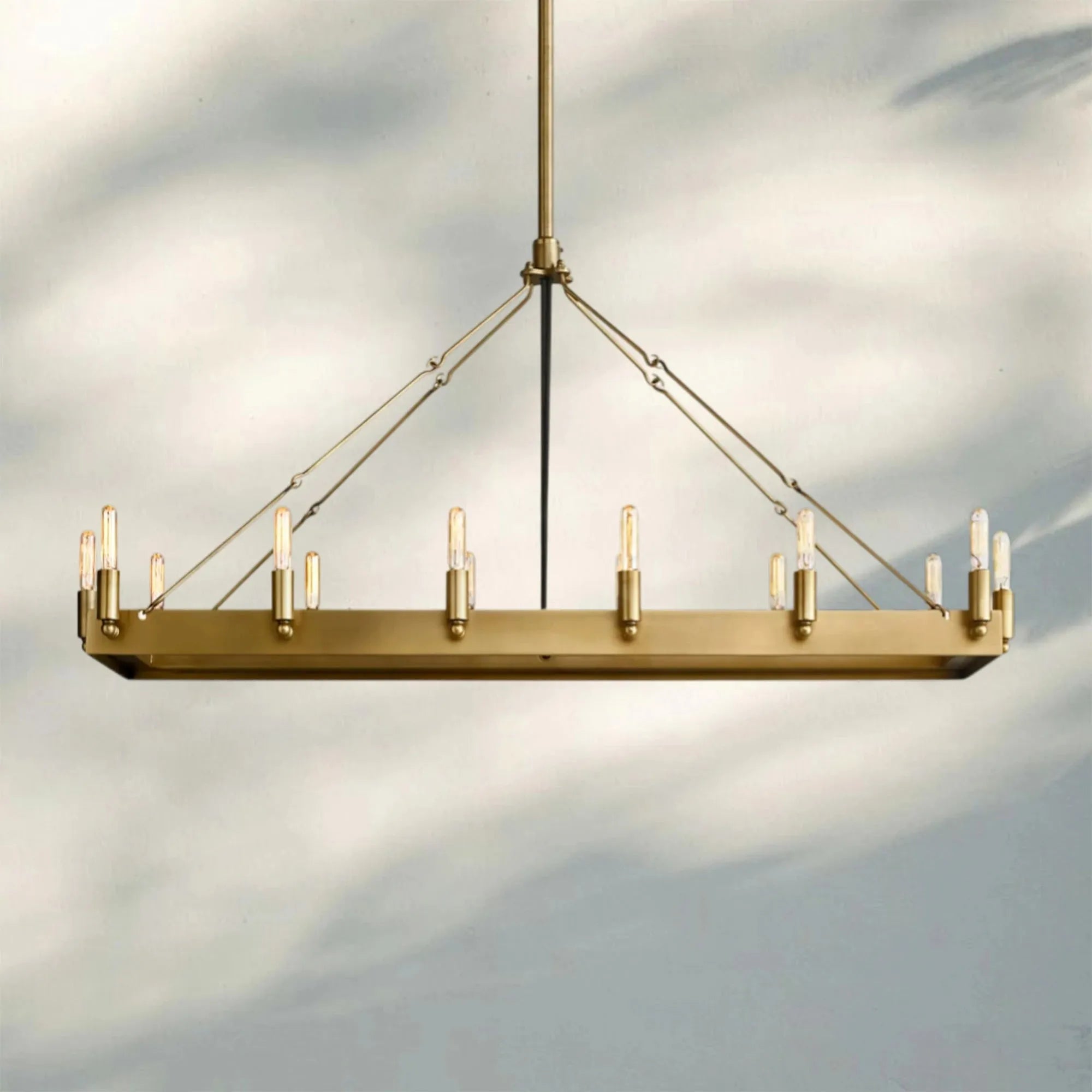 Celestine Vintage Filament Rectangular Chandelier