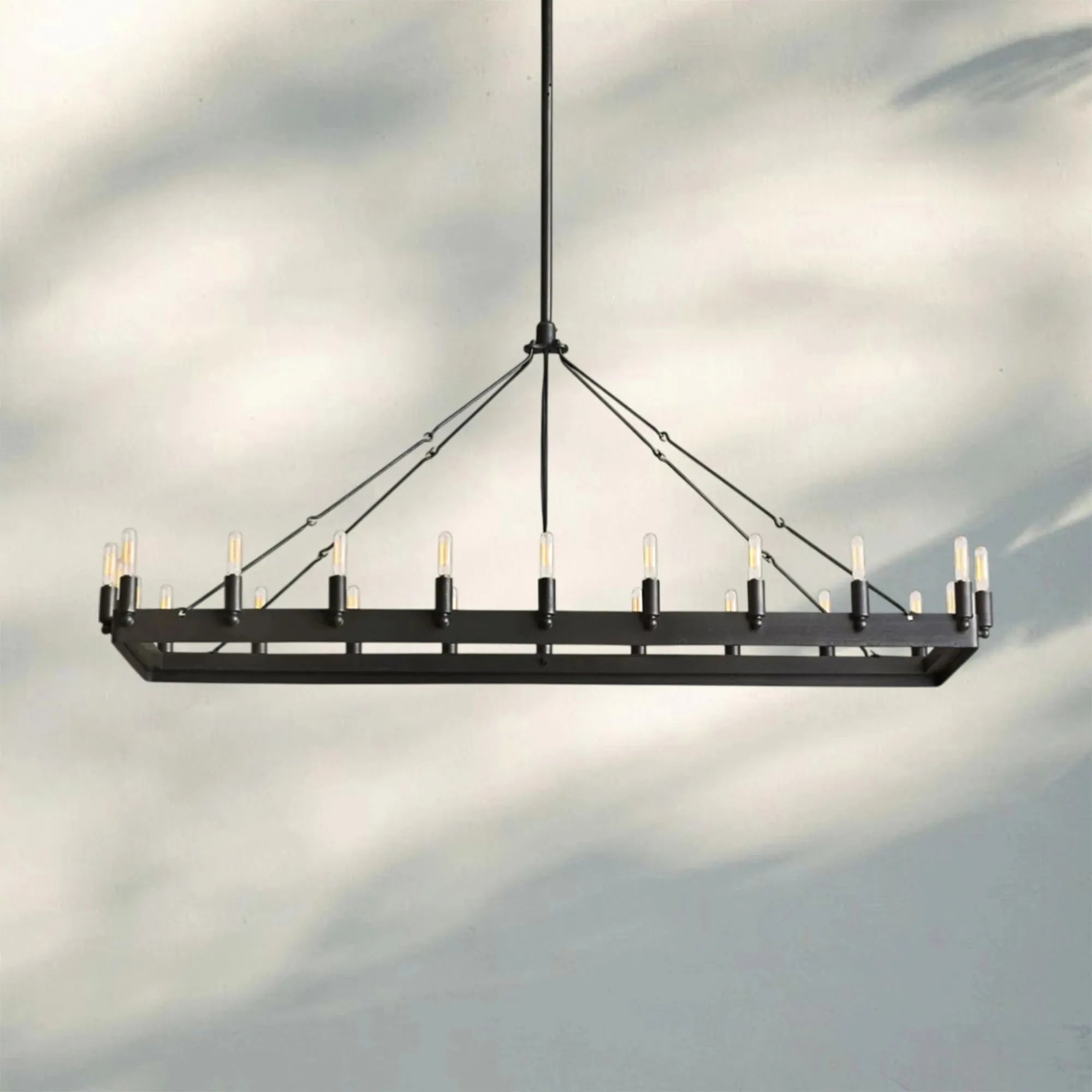 Celestine Vintage Filament Rectangular Chandelier