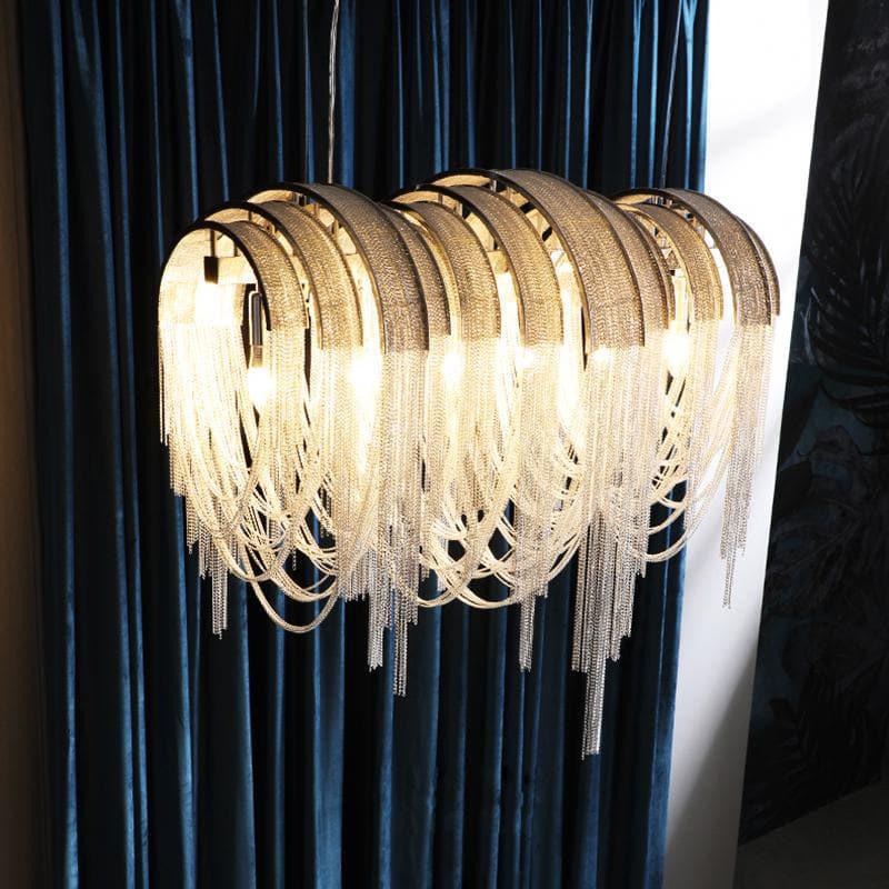 Alana Aluminum Chain Tassel Long Branch Chandelier Light  35" - view 2