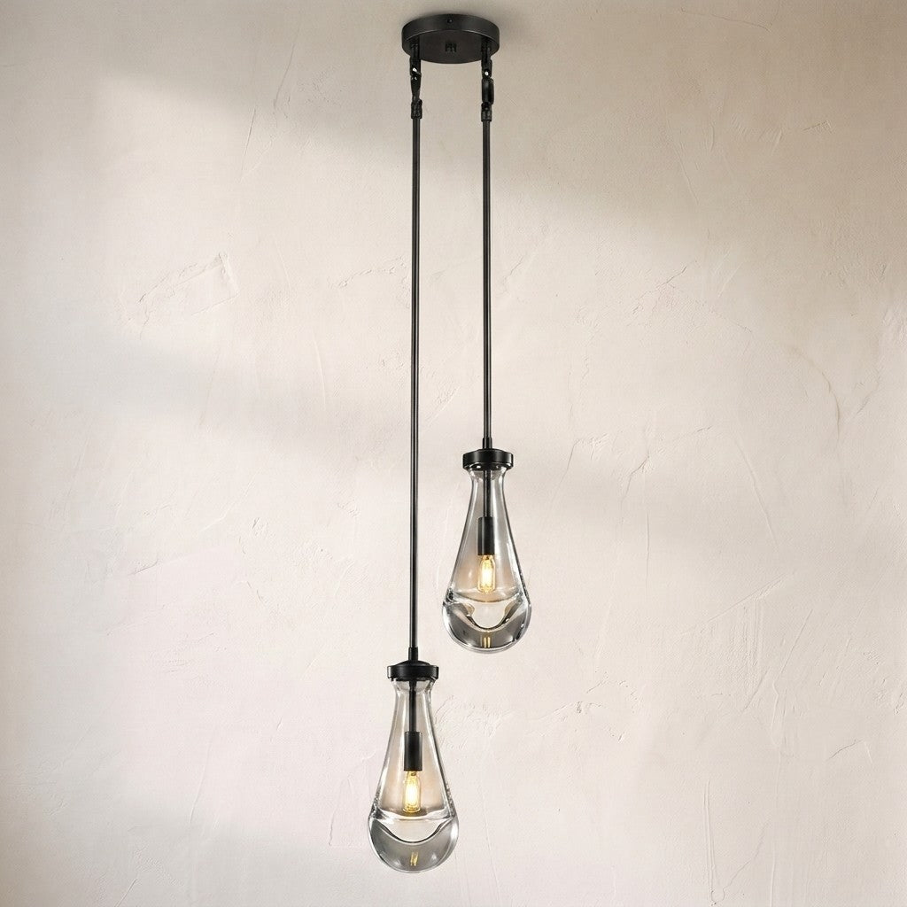 Raindrop 2-Light Cord Round Chandelier