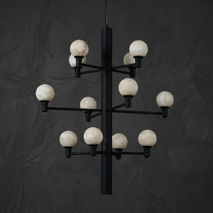 Ramo Globe Black Alabaster Chandelier - view 2