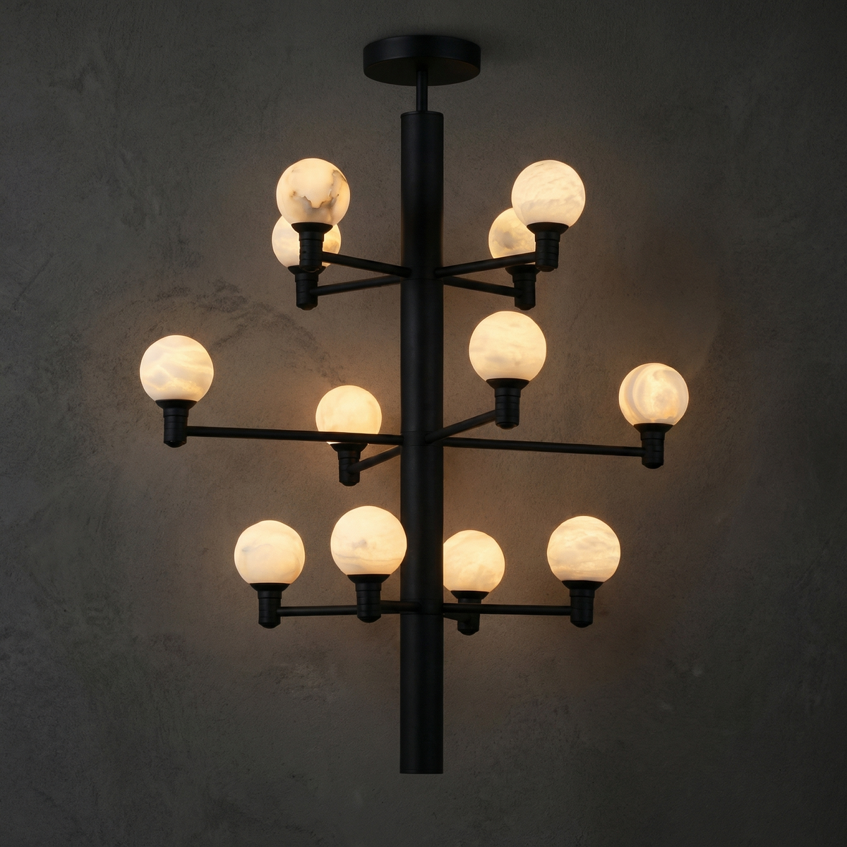 Ramo Globe Black Alabaster Chandelier