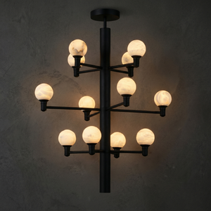 Ramo Globe Black Alabaster Chandelier