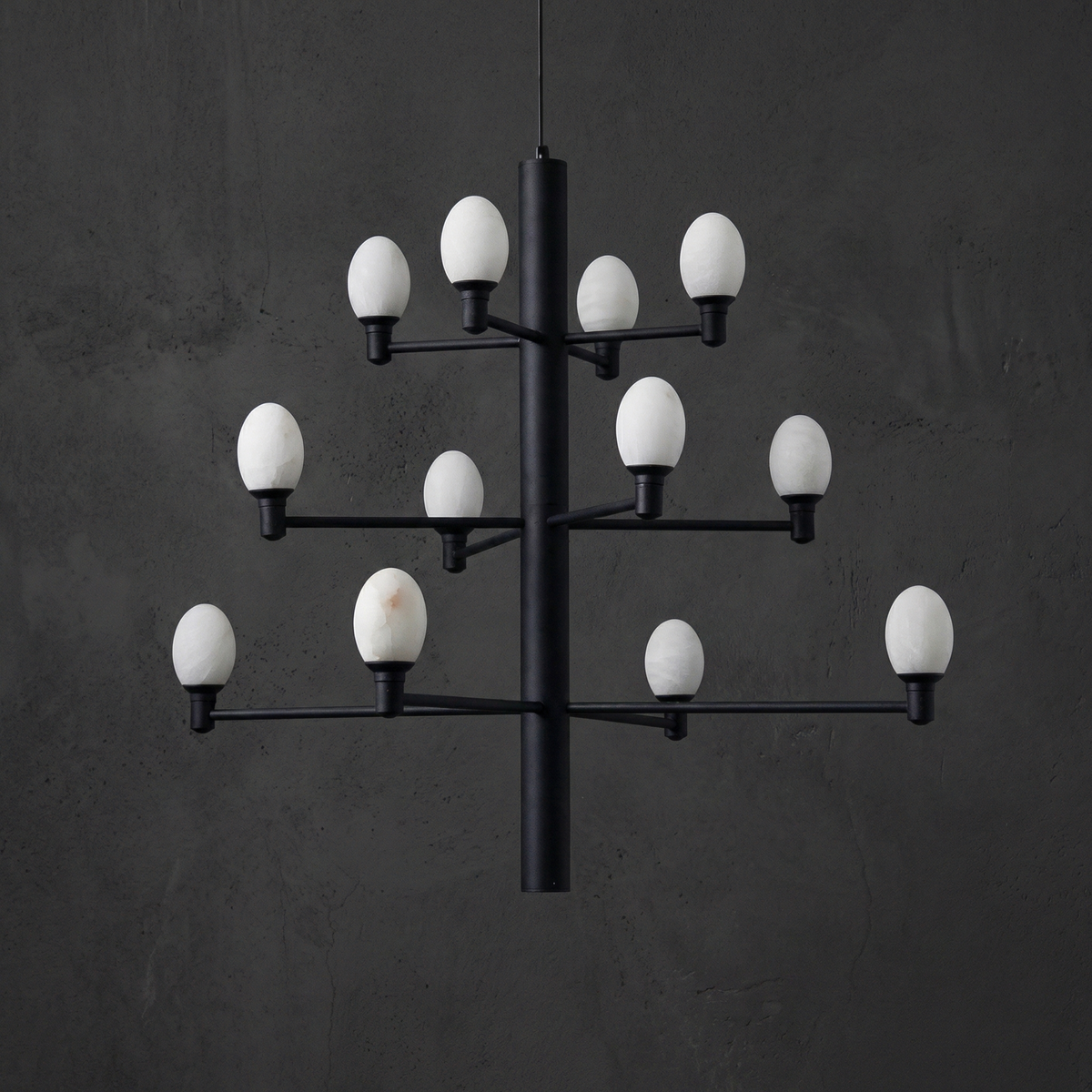 Ramo Alabaster Large Black Chandelier - view 2