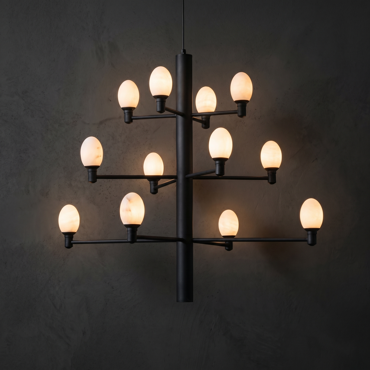 Ramo Alabaster Large Black Chandelier