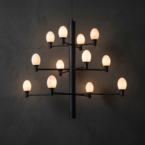 Ramo Alabaster Large Black Chandelier