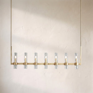 Ravion Linear Chandelier 59", solid brass