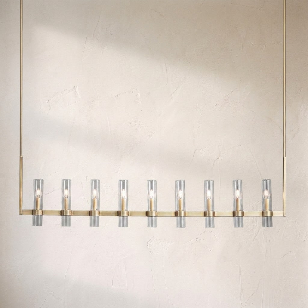 Ravion Linear Chandelier 71", solid brass