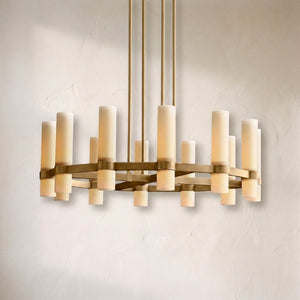 Ravion Round Milk Glass Chandelier