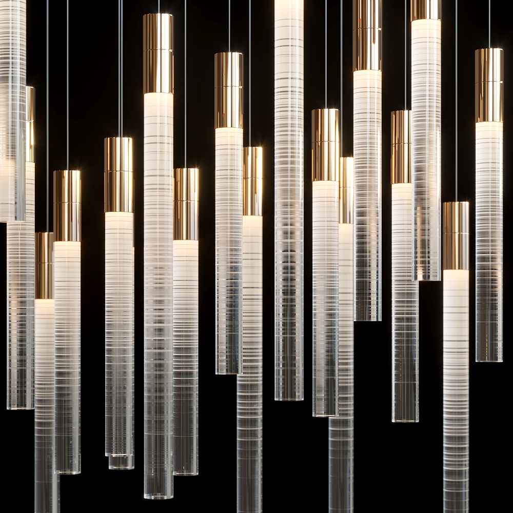 Velmora Frosted Tube Cluster Chandelier - view 2
