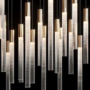 Velmora Frosted Tube Cluster Chandelier - view 2