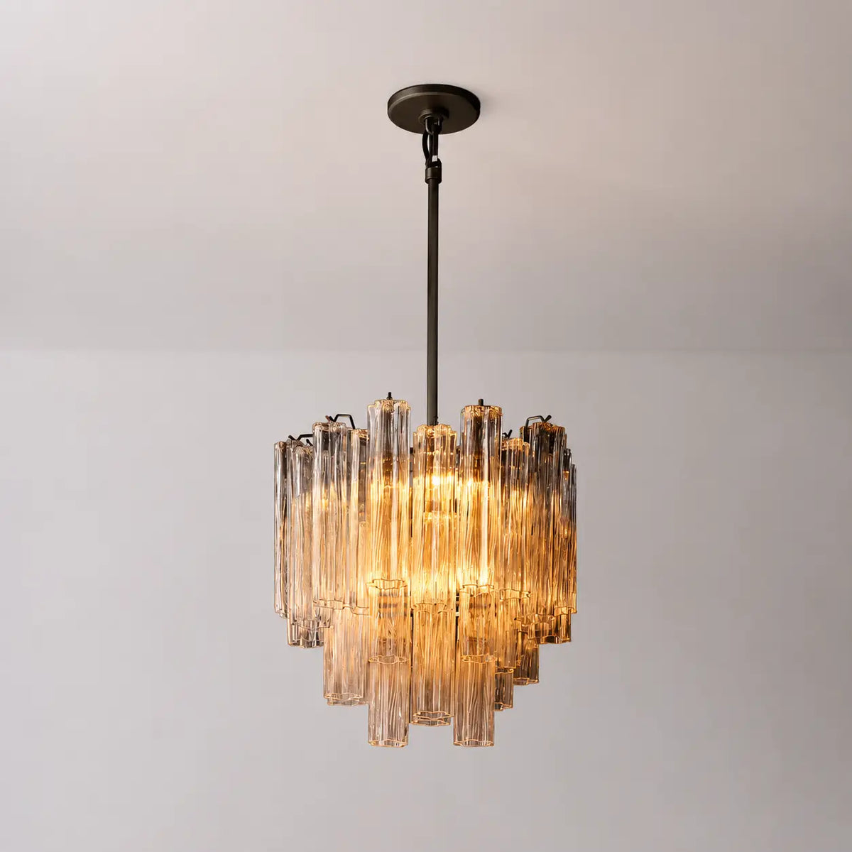 Modern Tronchi Smoke Glass Tiered Chandelier Luxury European-Inspired Round Pendant Light - view 8