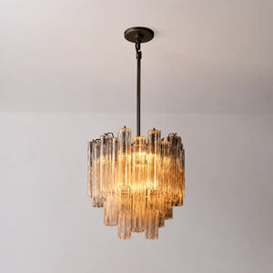 Modern Tronchi Smoke Glass Tiered Chandelier Luxury European-Inspired Round Pendant Light - view 8