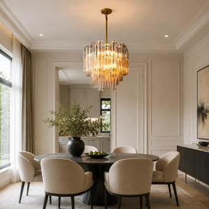 Modern Tronchi Smoke Glass Tiered Chandelier Luxury European-Inspired Round Pendant Light - view 5
