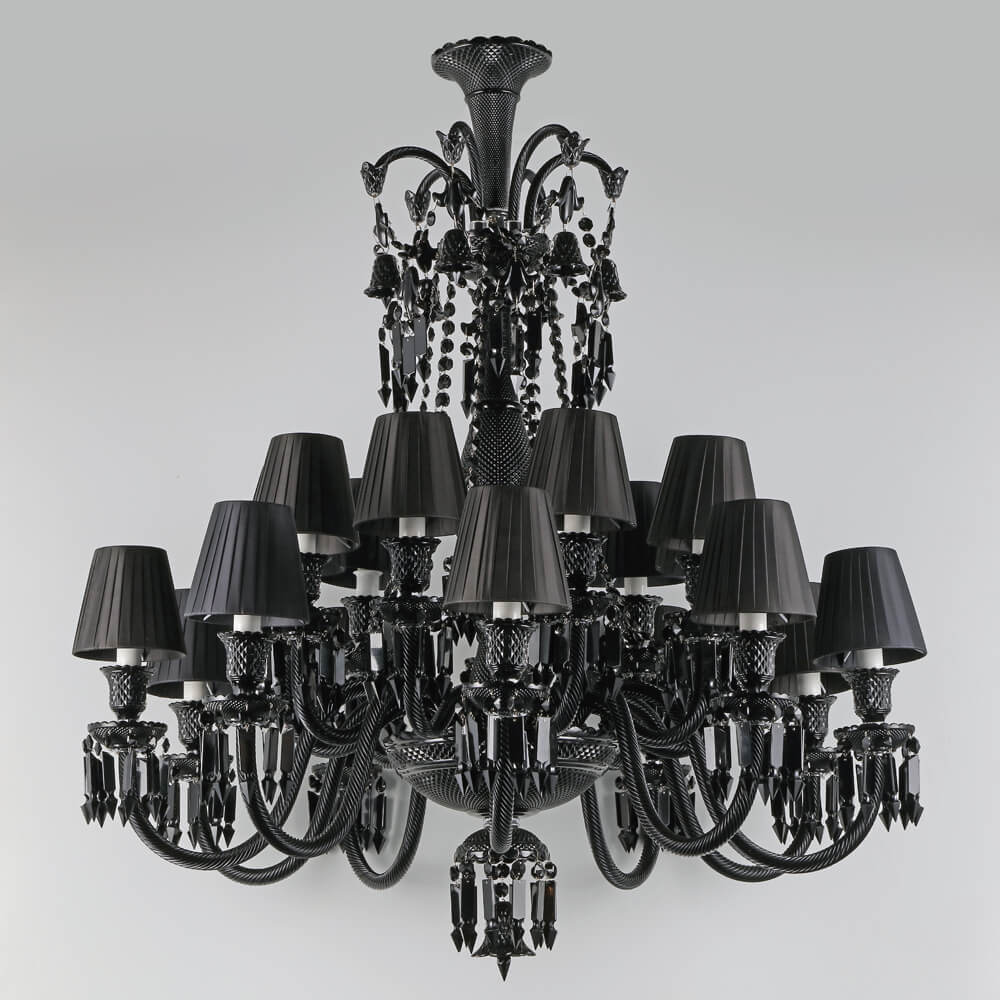18 lights black chandelier, crystal
