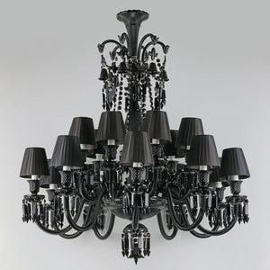 18 lights black chandelier, crystal
