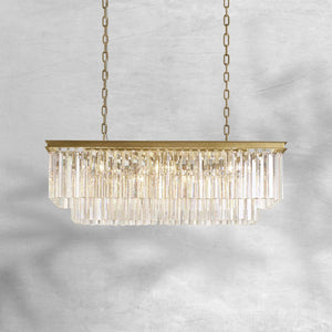 1920s Orion Art Deco Rectangular Chandelier 40", iron - view 2