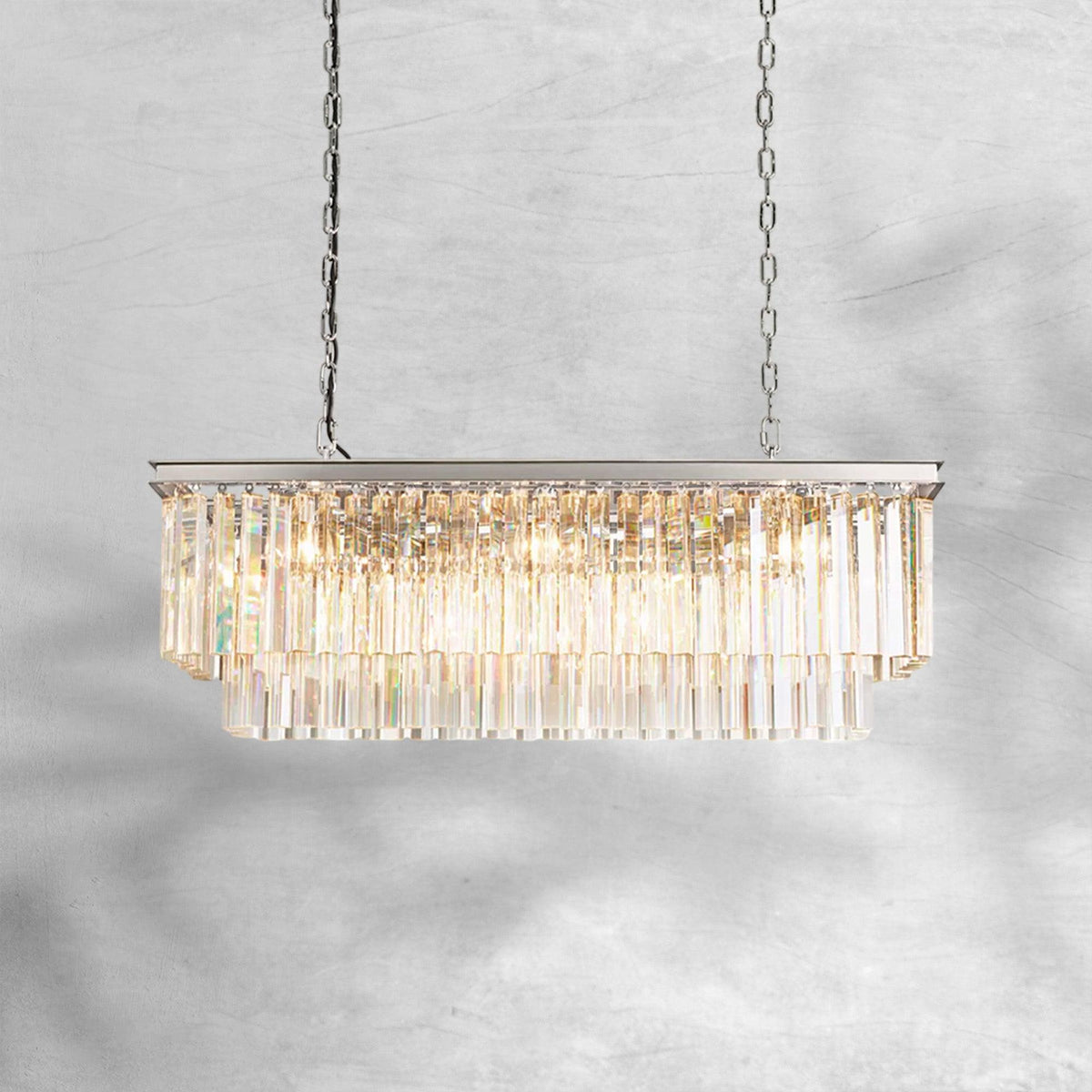 1920s Orion Art Deco Rectangular Chandelier 40", iron - view 4