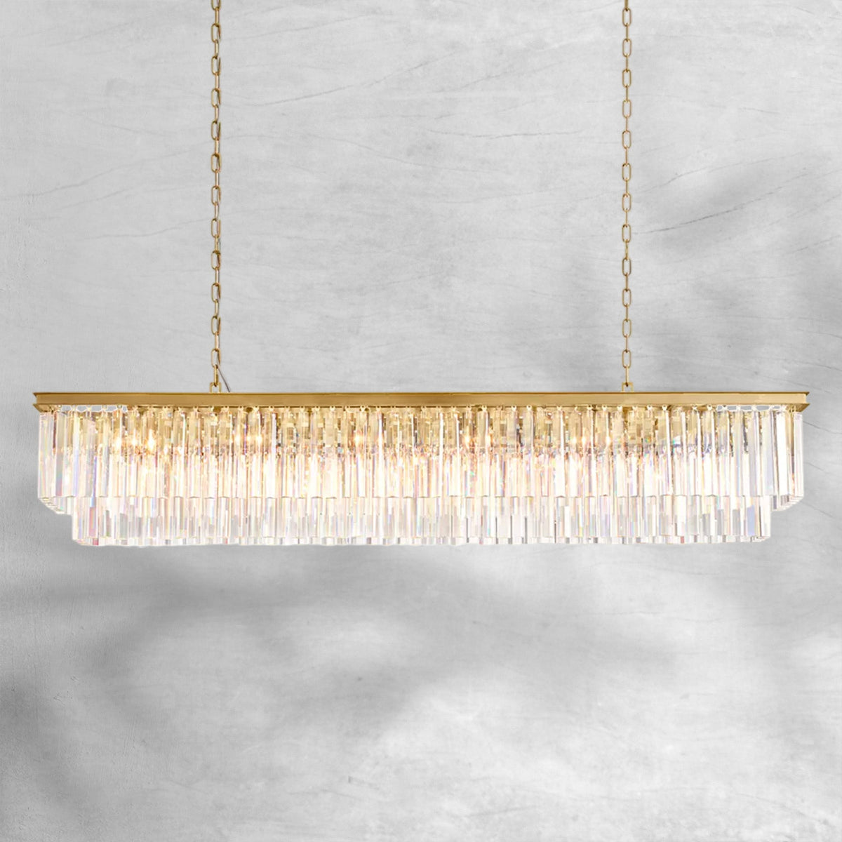 1920s Orion Art Deco Rectangular Chandelier 40"49"59"72" - view 10