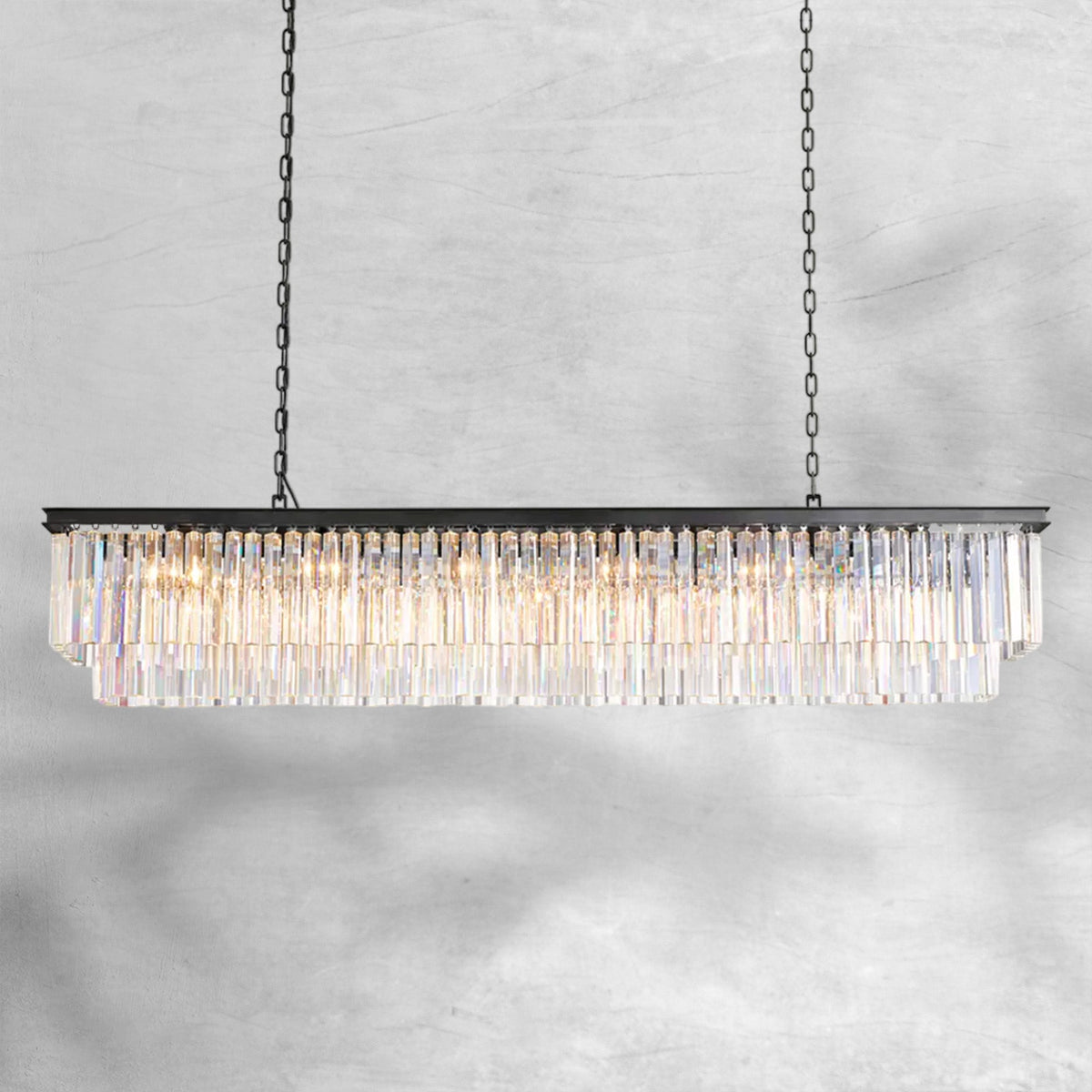 1920s Orion Art Deco Rectangular Chandelier 40"49"59"72" - view 11