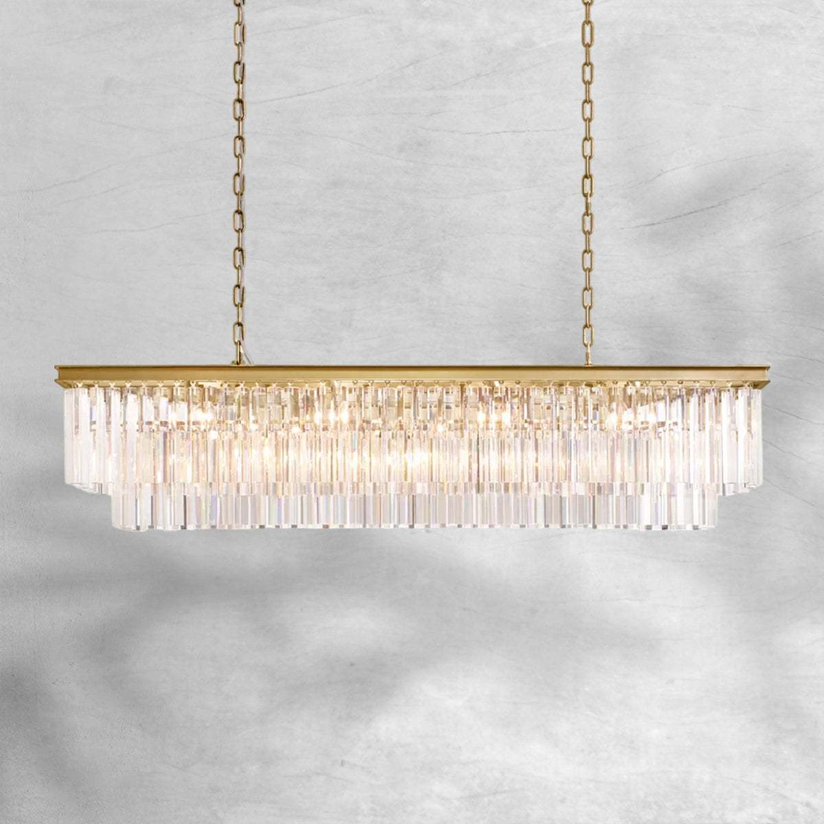 1920s Orion Art Deco Rectangular Chandelier 40"49"59"72" - view 7
