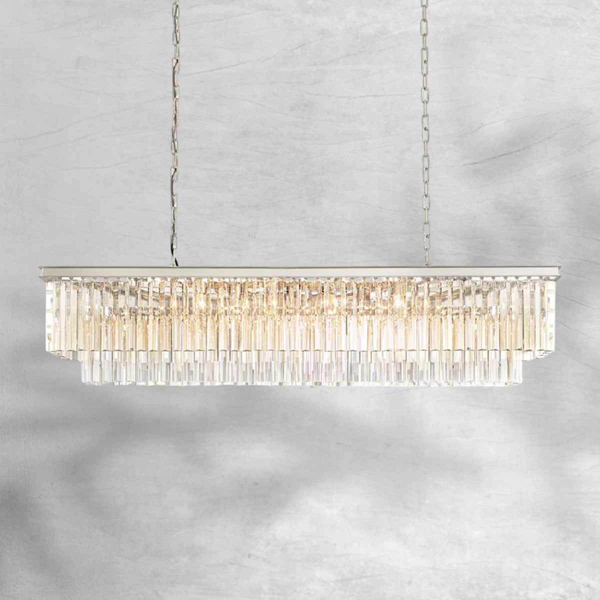 1920s Orion Art Deco Rectangular Chandelier 40"49"59"72" - view 9