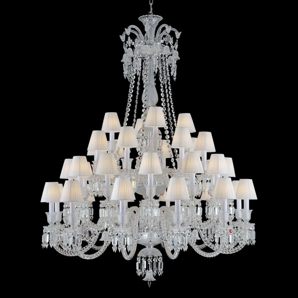 36 lights crystal chandelier with shades