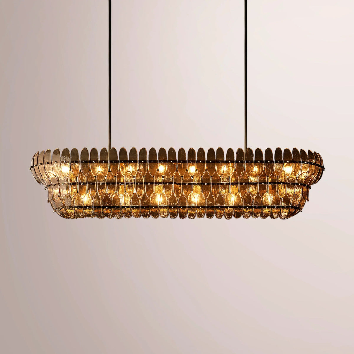 Amilar Smoke Glass Linear Chandelier