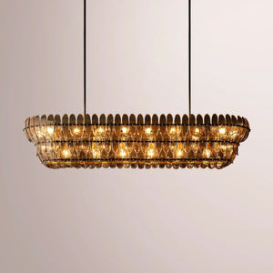 Amilar Smoke Glass Linear Chandelier