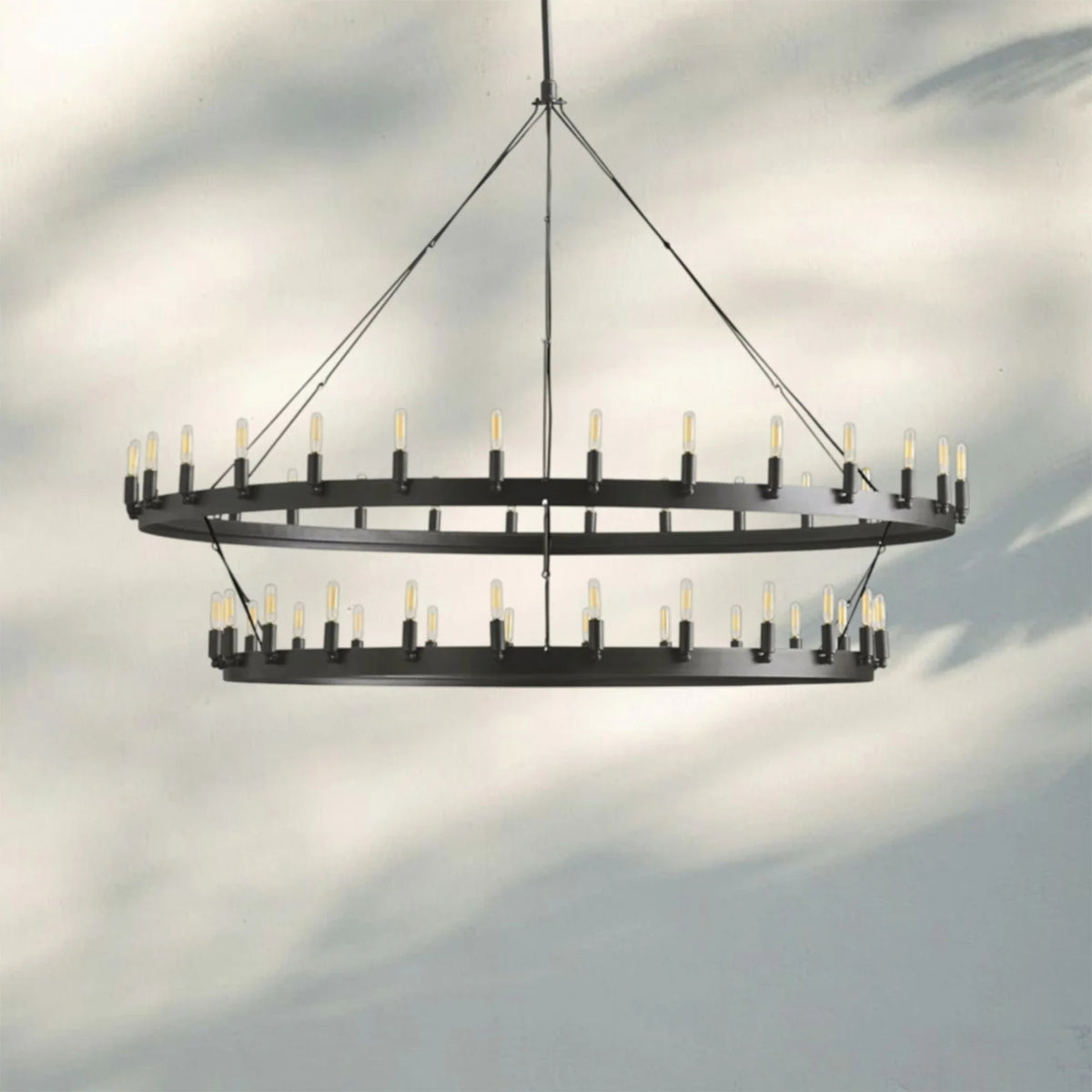 Celestine Vintage Filament 2-Tier Round Chandelier 63'', two-tier - view 7