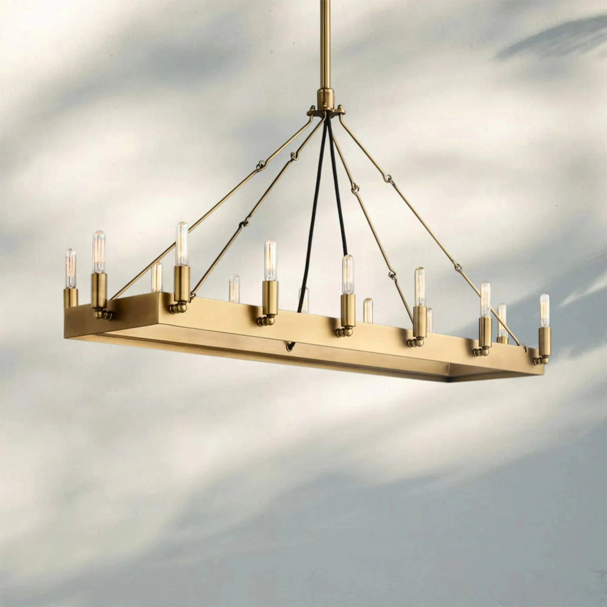 Celestine Vintage Filament Rectangular Chandelier - view 6