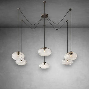 Coraline Clear Glass Suspended Chandelier 84" - view 2