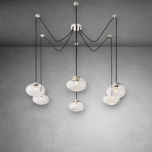 Coraline Clear Glass Suspended Chandelier 84" - view 3