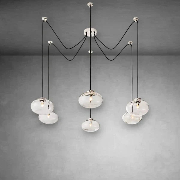Coraline Clear Glass Suspended Chandelier 84" - view 3